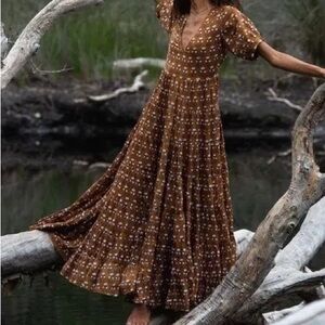 Daughters of India Chaaya Dress in Chai XS